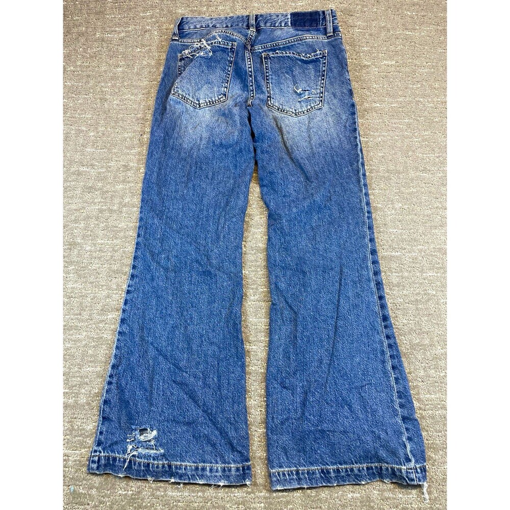 women’s S.O.N.G. flared distressed medium wash denim jeans 100% cotton 3 / 26